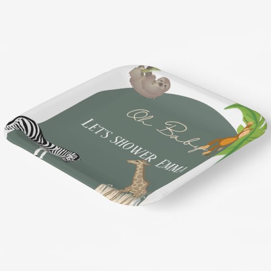 Safari Themed Baby Dusche Teller (Gewinkelt)