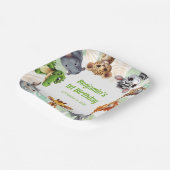 Safari Themed Jungle Animal Child's 1. Geburtstag Pappteller (Gewinkelt)