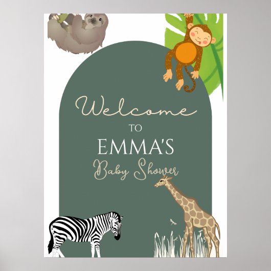 Safari Themed Welcome Sign Poster (Vorne)