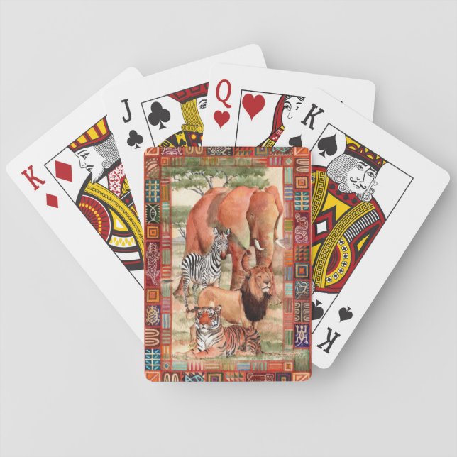 Safari-themenorientierte Spielkarten (Rückseite)