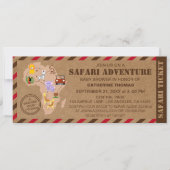 Safari Ticket Wild Animal Baby Shower Einladung (Vorderseite)