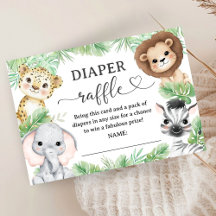 Safari-Tier-Baby-Shower-Dschungel-Windel-Raffle