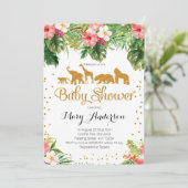 Safari-Tier-Babyparty-Einladung Einladung (Stehend Vorderseite)