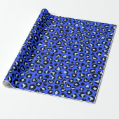Safari-Tier Blau Leopard Chic Print Muster Geschenkpapier (Ungerollt)