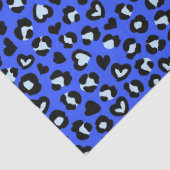 Safari-Tier Blau Leopard Chic Print Muster Seidenpapier (Detail)
