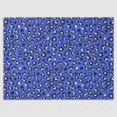 Safari-Tier Blau Leopard Chic Print Muster Seidenpapier (Vorderseite)