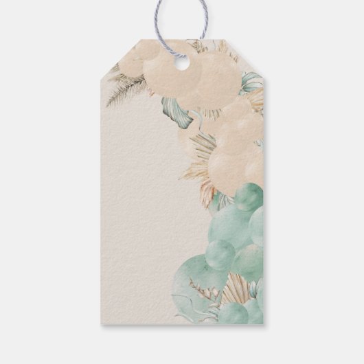 Safari Tier Boho Oh Boy Baby Dusche Geschenkanhänger (Rückseite)