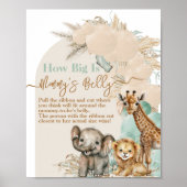 Safari Tier Boho Oh Boy Baby Dusche Mama Bly Poster (Vorne)
