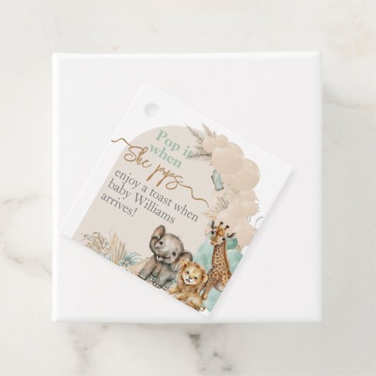 Safari Tier Boho Oh Boy Baby Dusche sie Pop Geschenkanhänger (Beispiel)