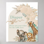 Safari Tier Boho Oh Boy Baby Duschtier Windeln Poster (Vorne)