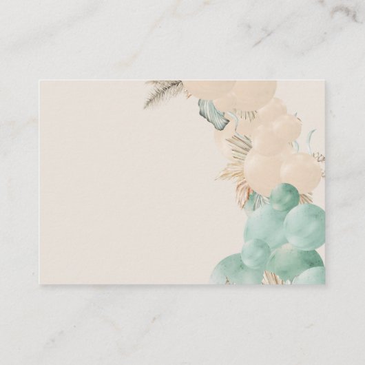 Safari Tier Boho Oh Boy Baby Showbücher Begleitkarte (Rückseite)