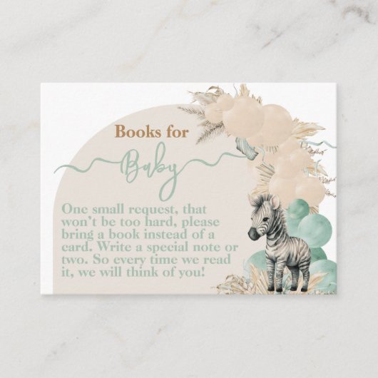 Safari Tier Boho Oh Boy Baby Showbücher Begleitkarte (Vorderseite)