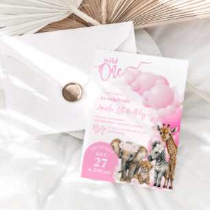 Safari Tier Boho Wild One st Birthday Einladung