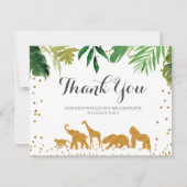 Safari Tier Danke Karte . (Vorderseite)