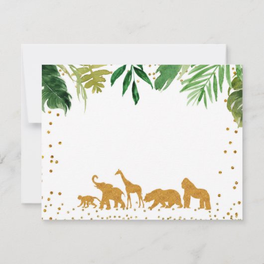 Safari Tier Danke Karte . (Rückseite)