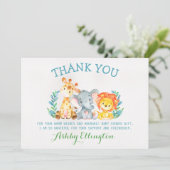 Safari-Tier-Ebene danken Ihnen zu kardieren Einladung (Stehend Vorderseite)