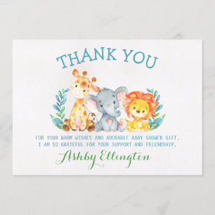 Safari-Tier-Ebene danken Ihnen zu kardieren Einladung