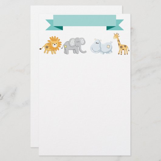 Safari-Tier-Fahne Briefpapier (Vorne/Hinten)