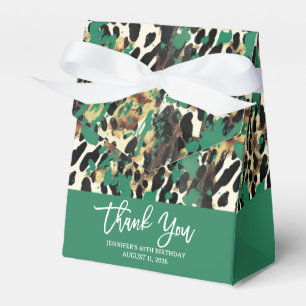 Safari-Tier-Fellabdrücke Muster Grün Modern Geschenkschachtel