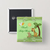 Safari-Tier-Gepard-Druck-Babyparty Button (Vorne & Hinten)