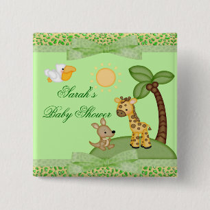 Safari-Tier-Gepard-Druck-Babyparty Button