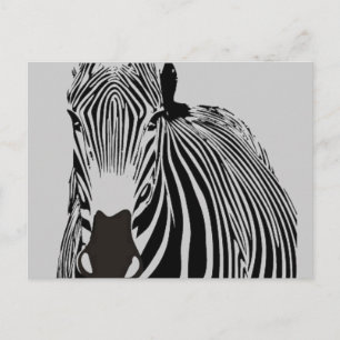 Safari-Tier schwarz-weiße Streifen wild Zebra Postkarte