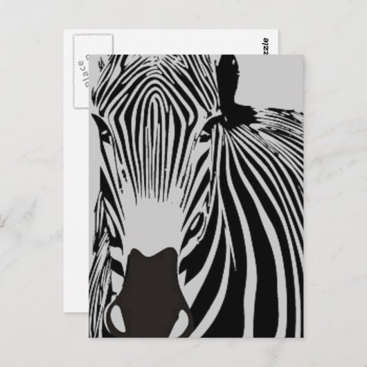 Safari-Tier schwarz-weiße Streifen wild Zebra Postkarte (Vorne/Hinten)