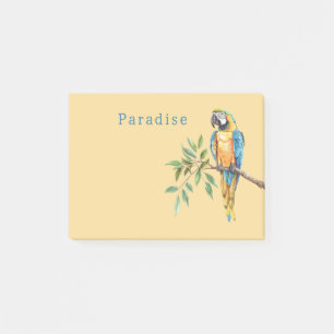 Safari-Tier Vogel Blau Gelb Papagei Post-it Klebezettel