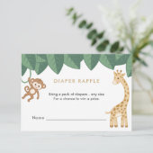 Safari-Tier-Windelkreuz-Karte RSVP Karte (Stehend Vorderseite)