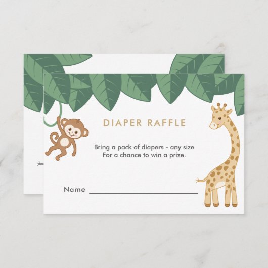 Safari-Tier-Windelkreuz-Karte RSVP Karte (Vorne/Hinten)