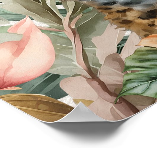 Safari Tierabenteuer Begin Baby Boy Dusche Poster (Ecke)