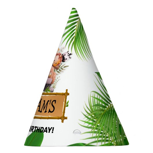 Safari TIERALS Wild Einen Geburtstag Partyhütchen (Rechts)