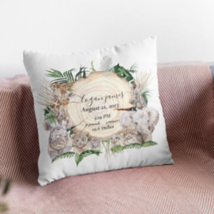 Safari-Tierbabys Dschungel-Baby-Geburtsstatistiken Kissen