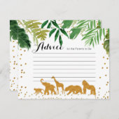 Safari Tierberatungskarte Kinderdusche Begleitkarte (Vorne/Hinten)