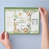 Safari Tiere 1 Geburtstag Chip Bag Wrapper Flyer (Hand)