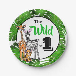 Safari-Tiere 1. Geburtstag | Dschungeltiere Pappteller