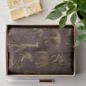 Safari-Tiere auf Dunkelbrauner Dekoupage Seidenpapier (Geschenk)