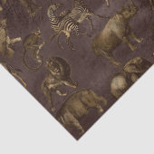 Safari-Tiere auf Dunkelbrauner Dekoupage Seidenpapier (Detail)