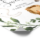 Safari Tiere Baby Dusche Babys sind süße Zeichen Poster (Ecke)