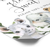 Safari Tiere Baby Dusche Babys sind süße Zeichen Poster (Ecke)