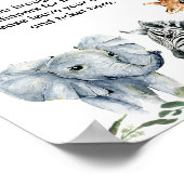 Safari-Tiere Baby Dusche Windel Gewinnspiel Poster (Ecke)