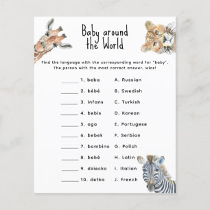 Safari-Tiere - Baby rund um das Weltspiel