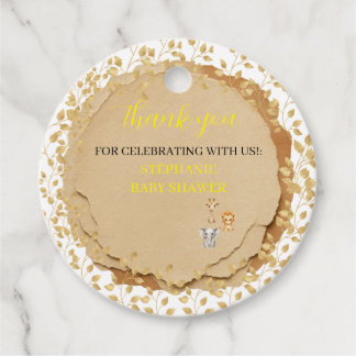 Safari-Tiere Baby Shower Dankeschön Favor Tags Geschenkanhänger