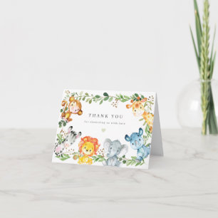 Safari-Tiere Baby Shower Dankeskarten Dankeskarte