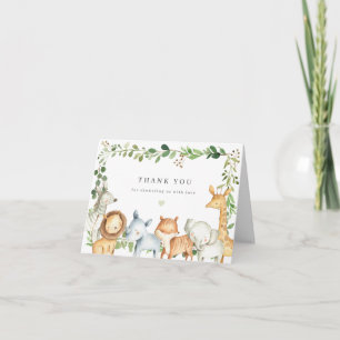 Safari-Tiere Baby Shower Dankeskarten Dankeskarte