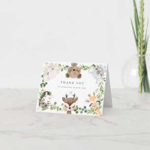 Safari-Tiere Baby Shower Danksagungskarte Dankeskarte