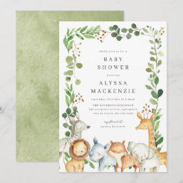 Safari-Tiere Baby Shower Einladung