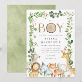 Safari-Tiere Baby Shower Einladung