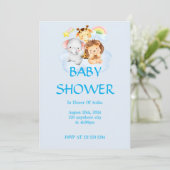 SAFARI TIERE BABY SHOWER EINLADUNG (Stehend Vorderseite)