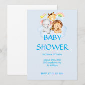 SAFARI TIERE BABY SHOWER EINLADUNG (Vorne/Hinten)